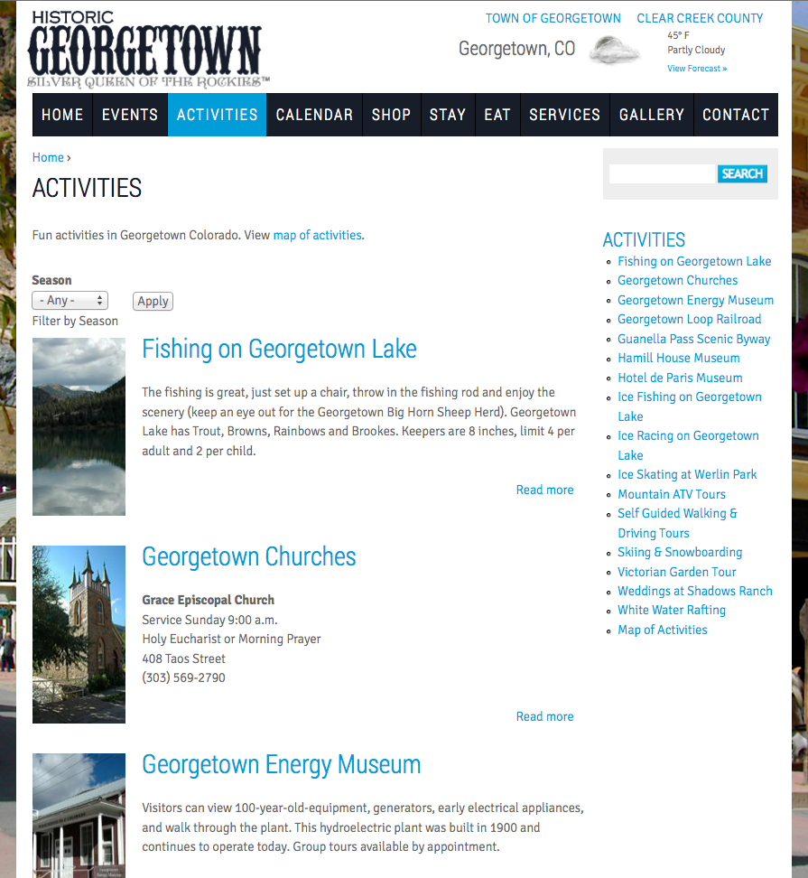 Activities Page