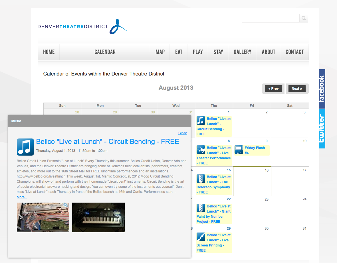 Calendar Month Pop Up